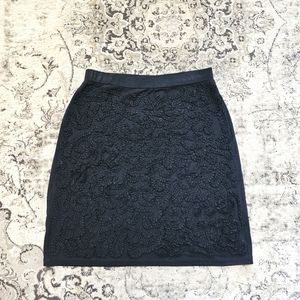 Philosophy Australia Black 3D ruffles patterned stretch skirt